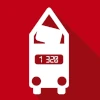 White stylized tram icon with 1 328 on a red background, inspired by hochwertige Schraubtechnik & Drehmomentschrauber Made in Germany.