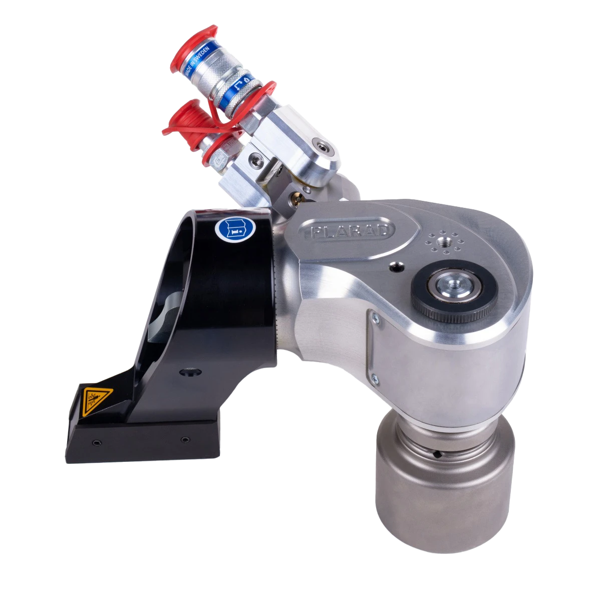 Pictured is a Plarad MX-EC hydraulic square-drive torque wrench.